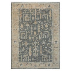 10x14 Gray Beige Oushak Hand Knotted Wool Rug ( G-14142 )