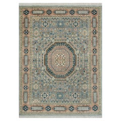 8x10 Blue Gray Persian Medallion Mamluk Hand-Knotted Rug ( G - 14145 )