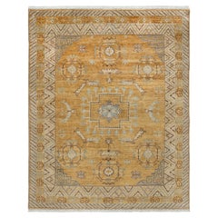 8x10 Yellow Persian Khotan Mamluk Hand-Knotted Wool Rug ( G-13652 )