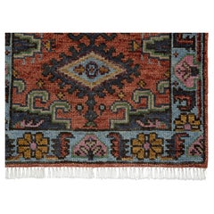 2.6x12 Rust Blue Hand Knotted Staircase Runner Rug ( CP G-13797 )