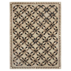 8x10 Hand-Woven Abaca Rug with Interlocking Geometric Pattern