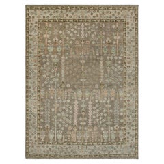 9x12 Gray Oushak Rug with Soft Pastel Accents Hand-Knotted Rug ( G-13984 )