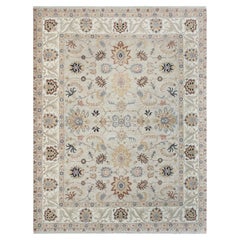 12x15 Morbido tappeto floreale blu e oro persiano Sultanabad Rugs annodato a mano (G-14106)