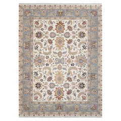 9x12 Ivory Gray Persian Kerman Sickle Leaf Hand Knotted Oriental Rug (G- 13800 )