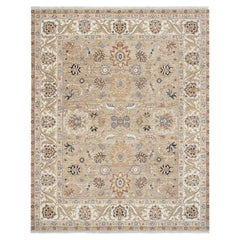 8x10 Beige Persian Sickle Leaf Hand Knotted Oriental Rug ( G-13802 )