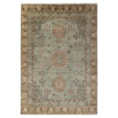 10x14 Blue Beige Persian Khotan Hand Knotted Wool Rug ( G-14615 )