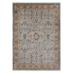 12x15 Light Blue Rust Persian Hand Knotted Wool Rug ( P-7675 )