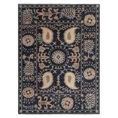 9x12 Black Turkish Oriental Style Hand Knotted Wool Rug ( G-14613 )