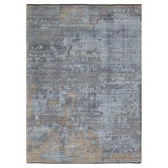 9x12 Blue Gray Abstract Look Hand Knotted Wool Rug ( G-12428 )
