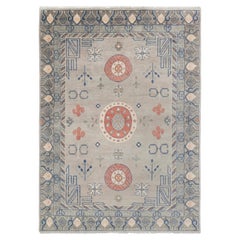 9x12 Gray Persian Khotan Hand Knotted Wool Rug ( G-11482 )