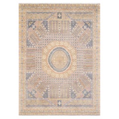 9x12 Beige Gray Persian Hand Knotted Khotan Wool Rug ( G-11479 )