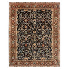 8x10 Navy Rust Authentic Persian Hand Knotted Wool Rug ( G-13212 )