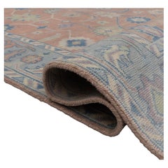 8x10 Peach Bluish Gray Tappeto in lana Oushak annodato a mano ( G-5467 )