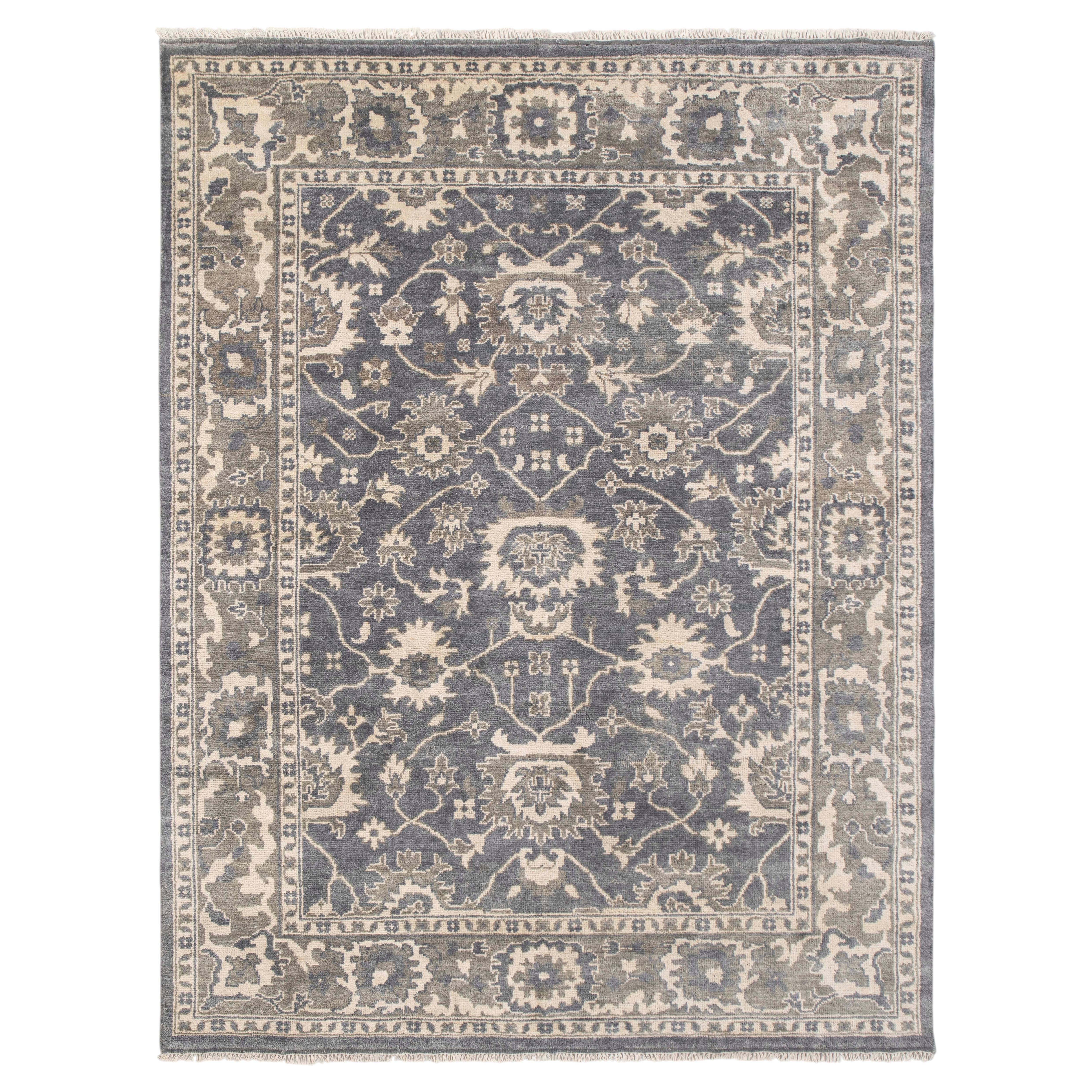 8x10 Gray Traditional Turkish Oushak Hand Knotted Wool Rug ( G-11480 ) For Sale