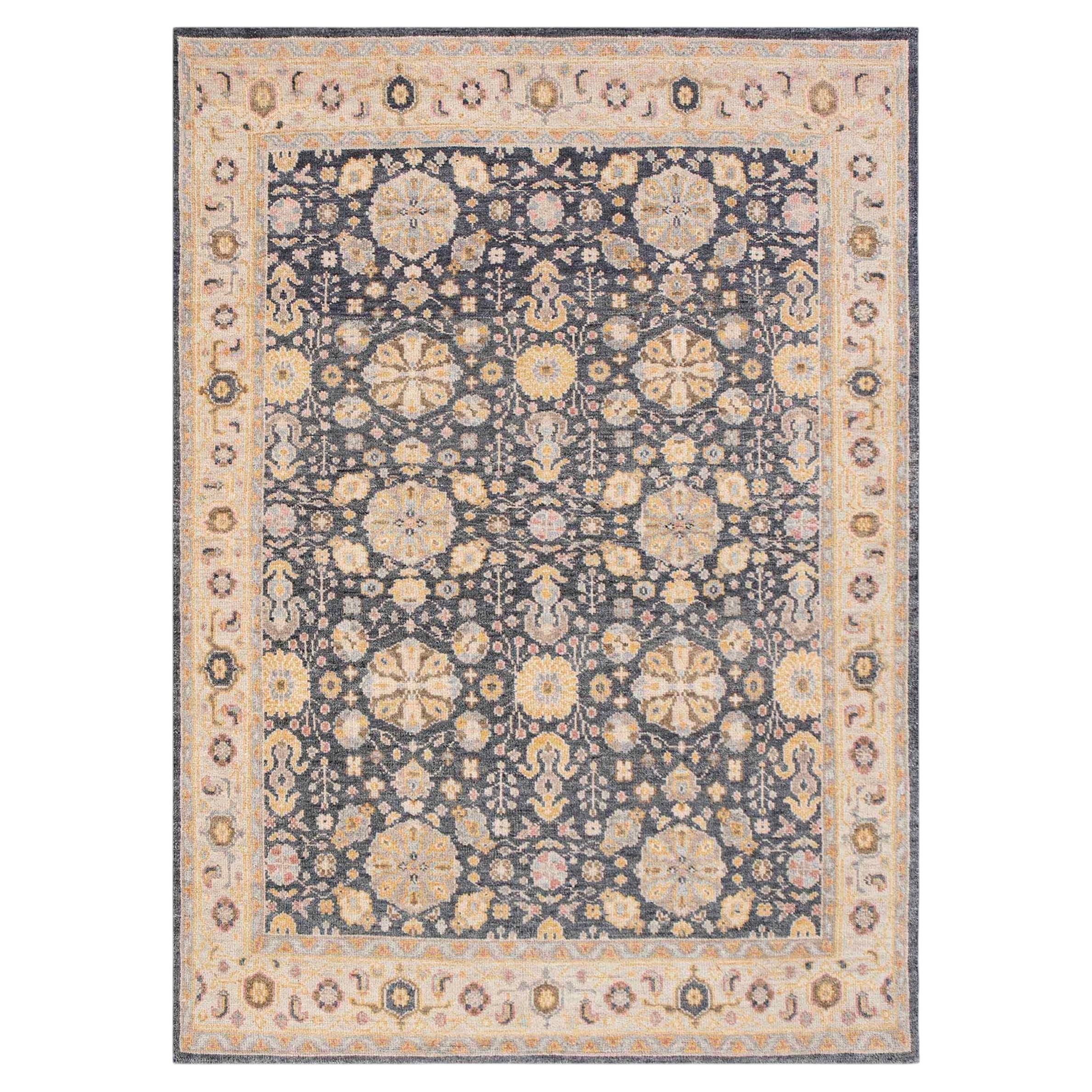 8x10 Charcoal Black Hand Knotted Vintage Persian Wool Rug ( G-12207 )