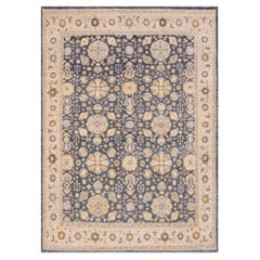 8x10 Charcoal Black Hand Knotted Vintage Persian Wool Rug ( G-12207 )