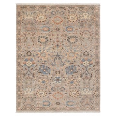 8x10 Gray Wool Vintage Persian Hand Knotted Oushak Wool Rug ( G-12228 )