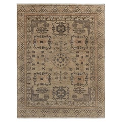8x10 Beige Gray Vintage Persian Hand Knotted Wool Oriental Rug ( G-14619 )