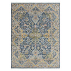 8x10 Blue and Gold Turkish Oushak Hand Knots Rugs ( G- 14701 )