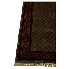 2.6 x 12 Dark Green Persian Herati Hand Knotted Wool Rug ( G - 14282 )