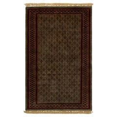 3x5.6 Verde Gris Persa Herati Alfombra de lana persa anudada a mano ( G-14257 )