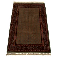 2.6x4 Baluch Alfombra de lana anudada a mano Herati persa de felpa verdosa ( G-14256 )