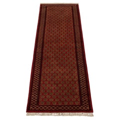 2.6x8 Red Tribal Hand Knotted Herati Wool Runner Rug ( G-14253 )