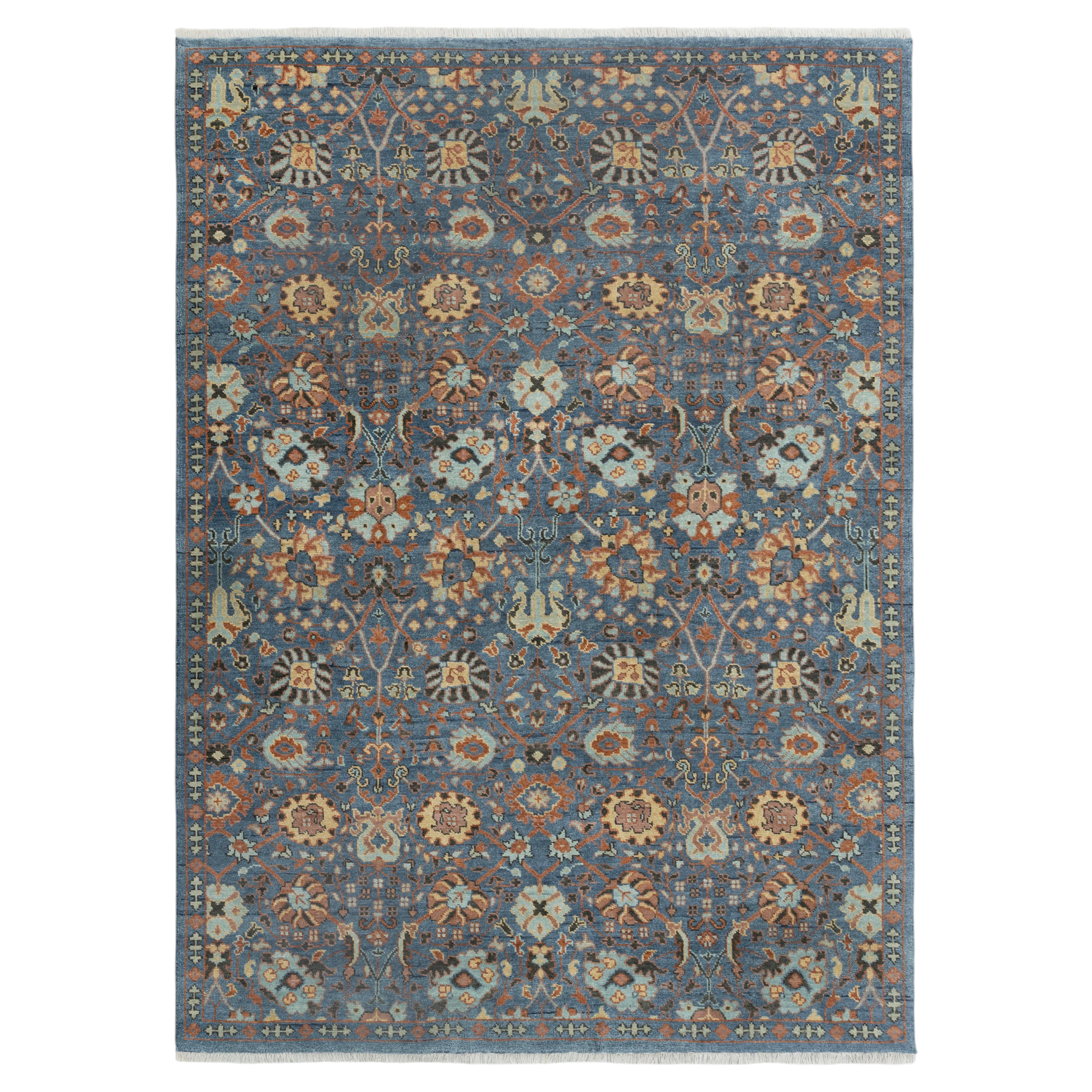 9x12 Blue Gray Persian Tabriz Hand Knotted Area Wool Rug ( G - 14696 )