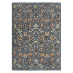 9x12 Blue Gray Persian Tabriz Hand Knotted Area Wool Rug ( G - 14696 )