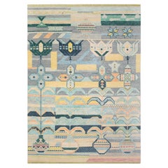 10x14 Blue Colourful Tribal Moroccan Hand Knotted Wool Rug ( OAC - 45 )