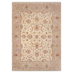 8x10 Ivory Gray Persian Ziegler Hand Knotted Wool Rug ( OAC -50 )