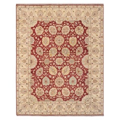 8x10 Red Turkish Oushak Hand Knotted Wool Rug ( OAC - 54 )
