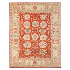 8x10 Red Turkish Oushak Hand Knotted Wool Rug ( OAC - 51 )