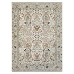 9x12 Ivory Gold Traditional Persian Hand Knotted Wool Rug ( G- 14801 )