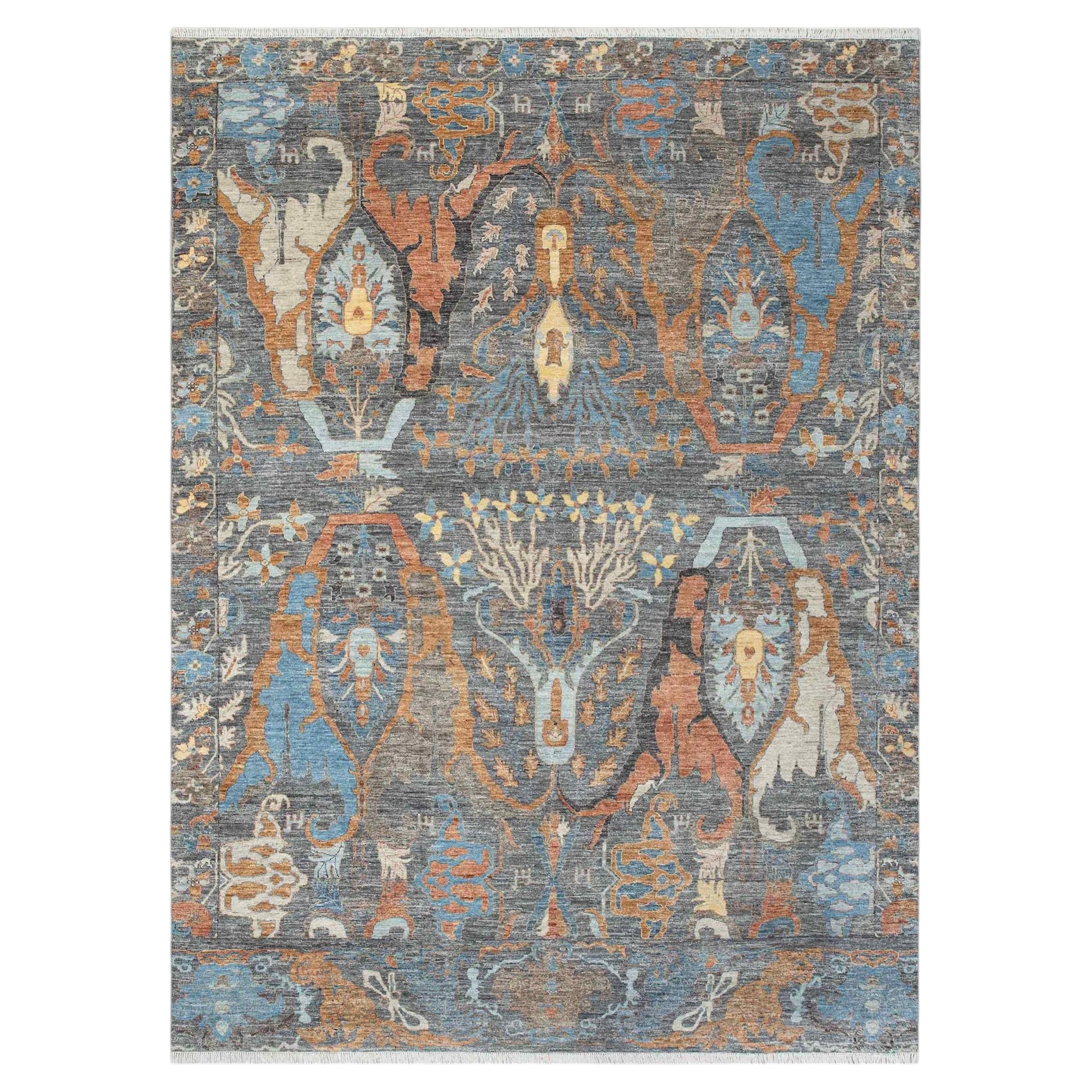 10x14 Gray Persian Bidjar Hand Knotted Wool Rug ( JC - 10845 ) For Sale
