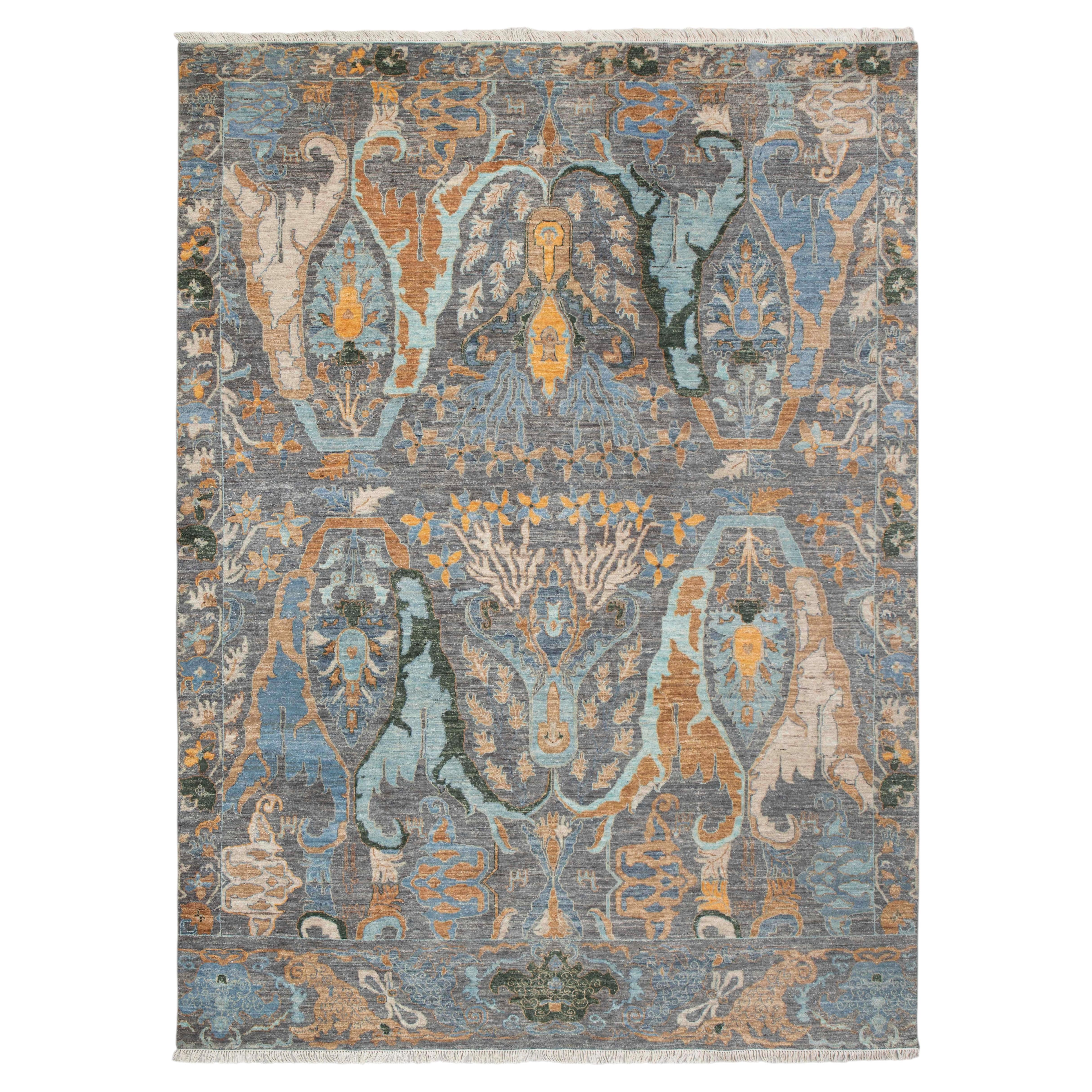 9x12 Gray Colourful Persian Bidjar Hand Knotted Wool Rug ( JC - 11200 )