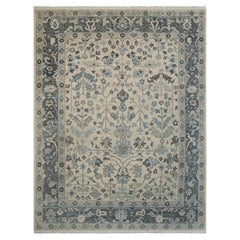 12x15 Ivory Muted Tone Wool Hand Knotted Oushak Wool Rug ( G-14782 )