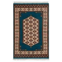 3x5 Teal Blue Persian Kazak Hand Knotted Wool Rug ( H - 12 )