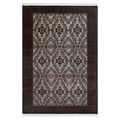 Alfombra Persa Tribal de Lana Anudada a Mano Gris 5x7 ( H - 16 )