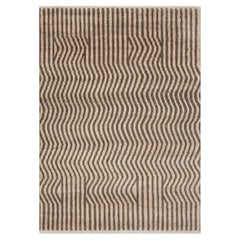 8x10 Beige Charcoal Gray Moroccan Hand Knotted Wool Rug ( Mt - 46 )