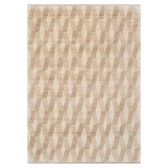 8x10 Ivory Beige Moroccan Hand Knotted Wool Rug ( Mt - 45 )