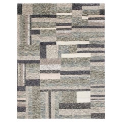 8x10 Ivory Gray Moroccan Hand Knotted Wool Rug ( Mt - 44 )