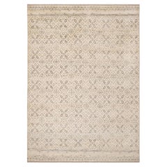 8x10 Ivory Gray Moroccan Hand Knotted Wool Rug ( Mt - 79 )