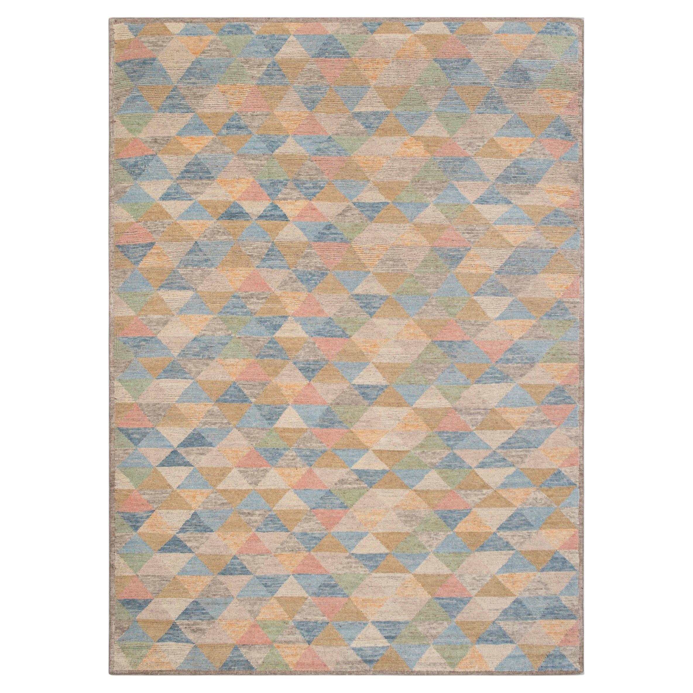 8x10 Pastel Triangle Contemporary Handwoven Geometric Area Rug ( JC -7723 )