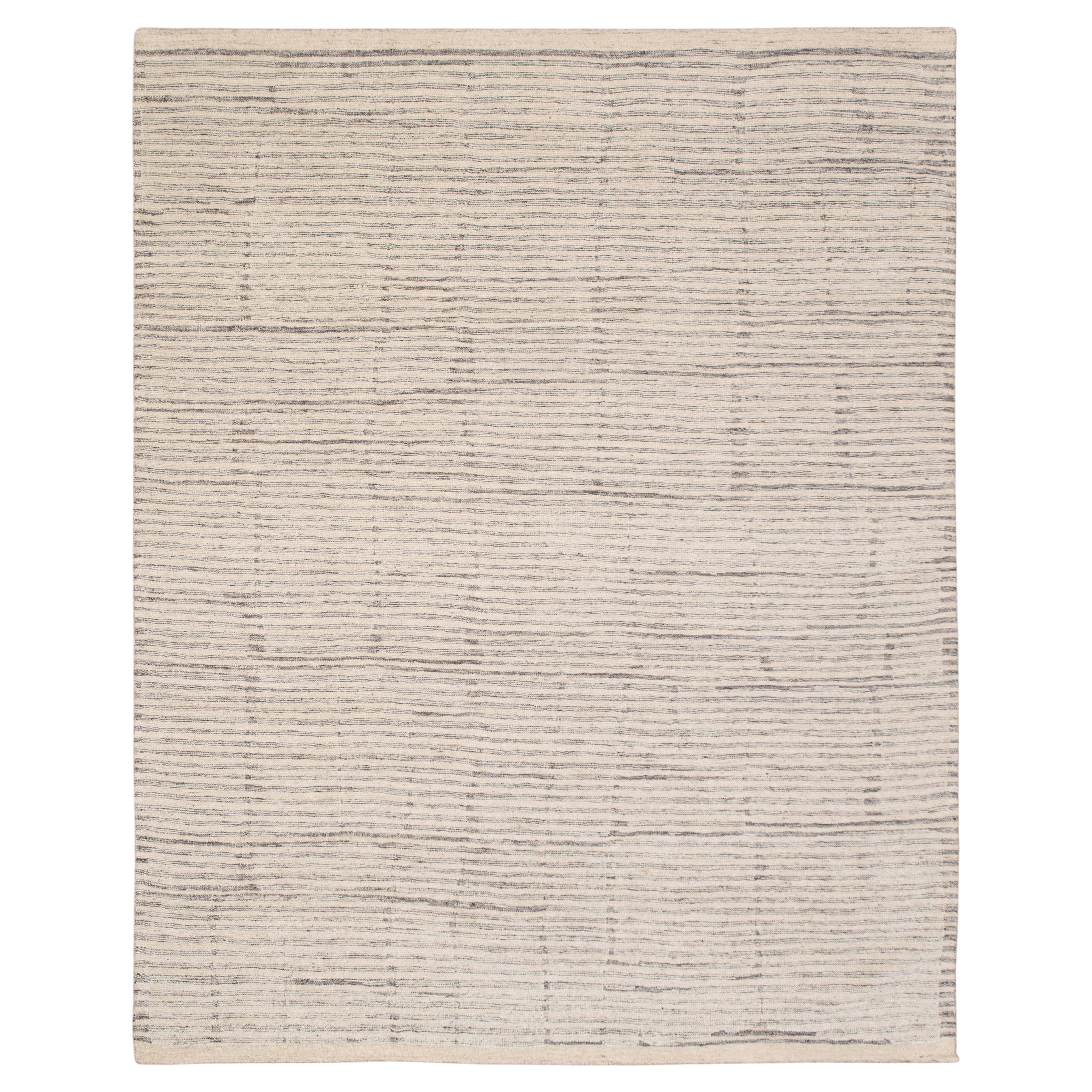8x10 Ivory Moroccan Berber Boho Hand Knotted Wool Rug ( JC - 7288 )