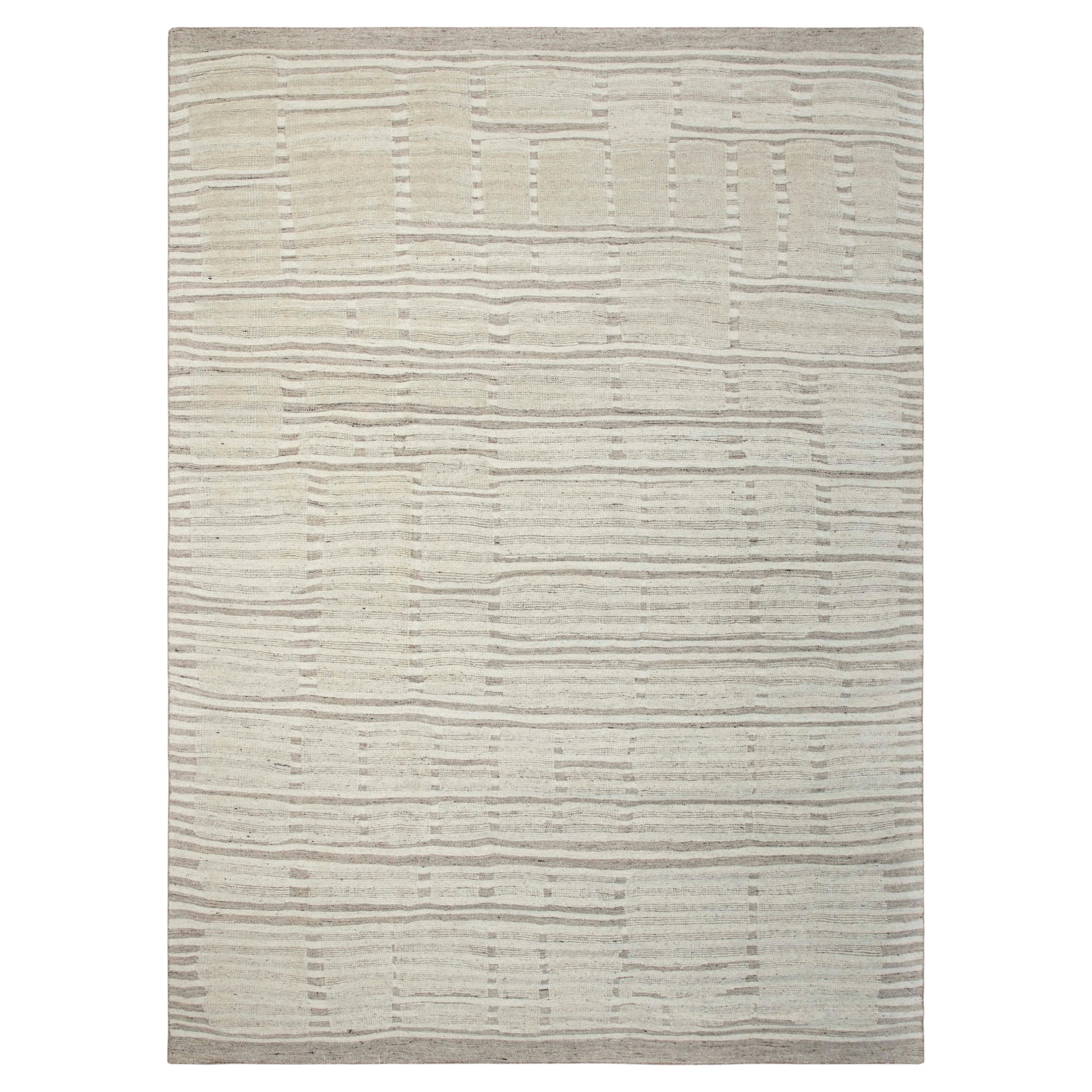 9x12 Ivory Gray Bohemian Moroccan Hand Knotted Wool Rug ( JC - 11209 )