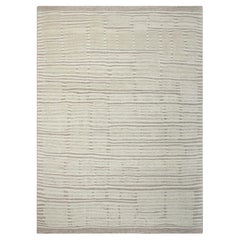 9x12 Ivory Gray Bohemian Moroccan Hand Knotted Wool Rug ( JC - 11209 )