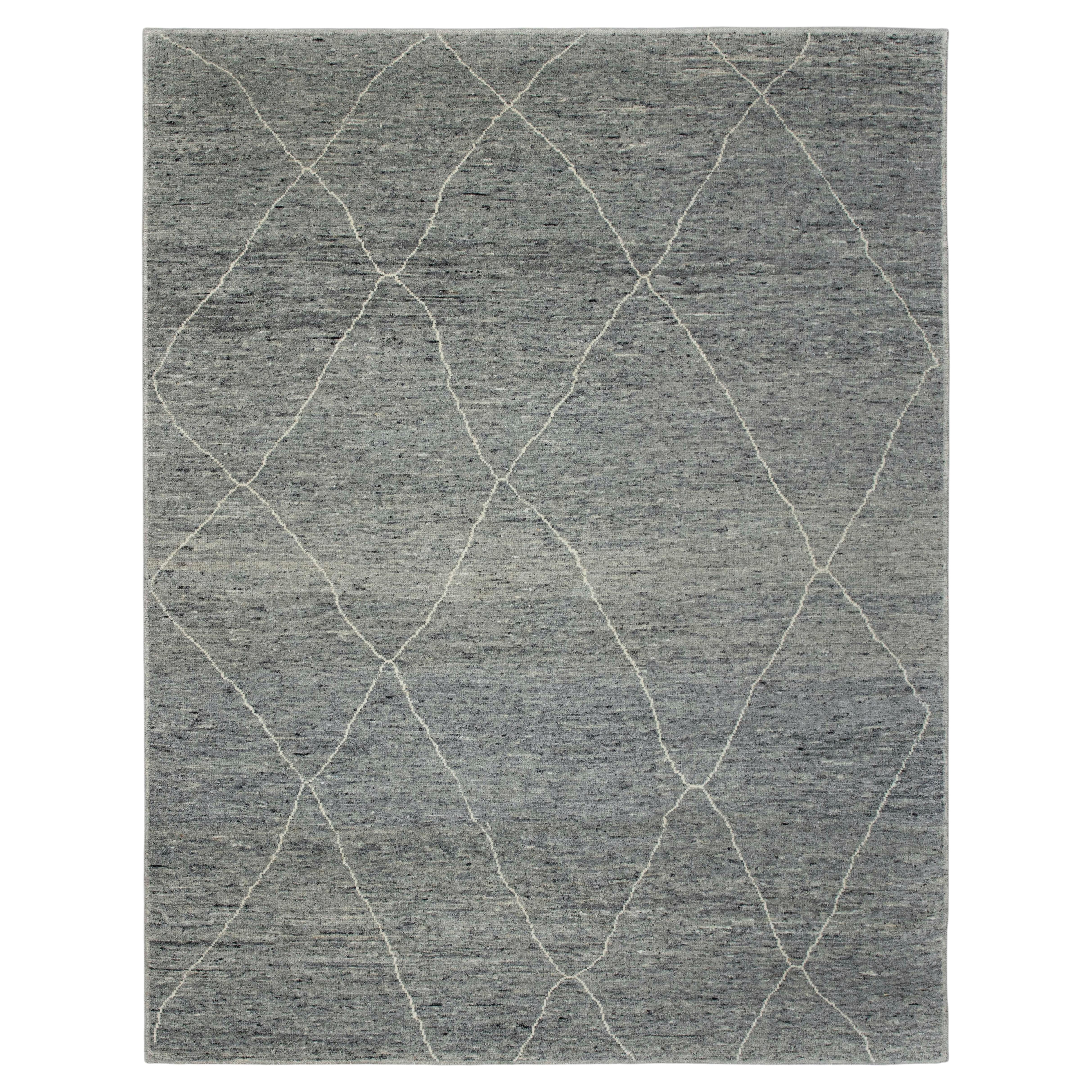 8x10 Gray Beni Ourain Berber Handmade Bohemian Moroccan Rug ( JC -13981 )