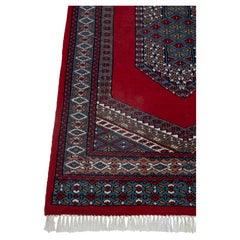 2.6x4 Ft Red Persian Medallion Bokhara Hand Knotted Wool Rug ( S - 24 )
