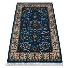 2.7 x 4.3 Royal Blue with Ivory Border Hand Made Oriental Area Rug ( S - 23 )